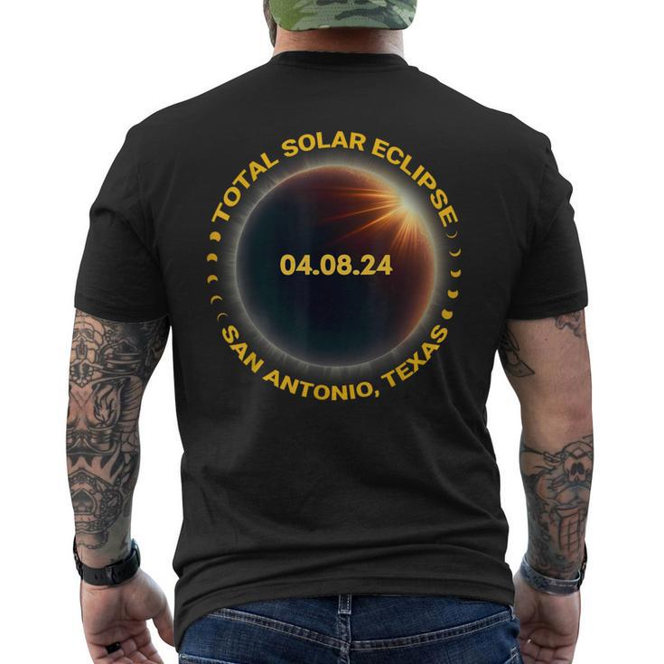 San Antonio Texas Solar Eclipse 2024 Totality Eclipse 2024 Men's T-shirt Back Print