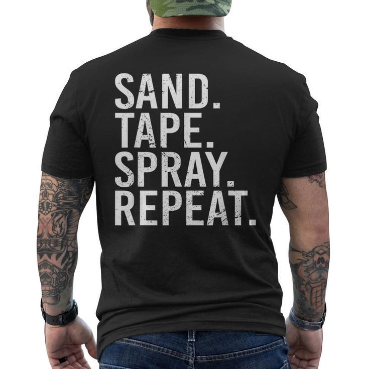 Sand Tape Spray Repeat Auto Body Painter Automotive Painter Men's T-shirt Back Print