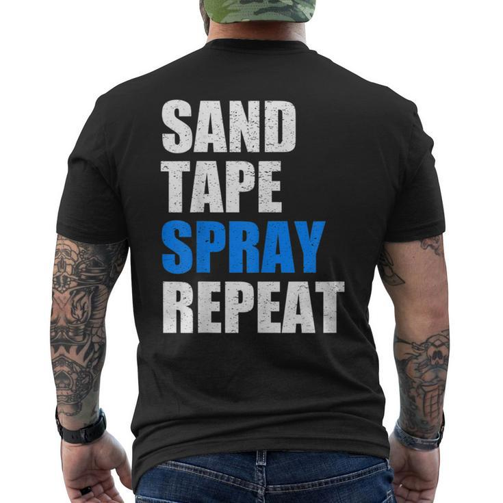 Sand Tape Spray Repeat Automotive Car Painter Men's T-shirt Back Print
