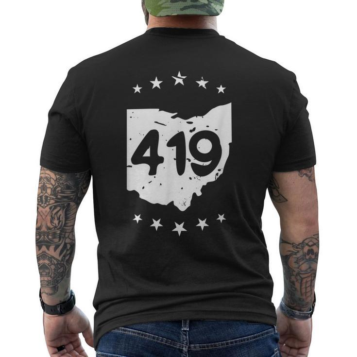 Sandusky Mansfield 5 Stars Area Code 419 Ohio Pride Men's T-shirt Back Print