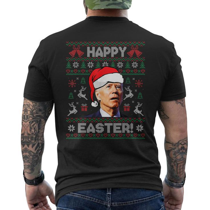 Santa Joe Biden Happy Easter Ugly Christmas V11 Mens Back Print T-shirt