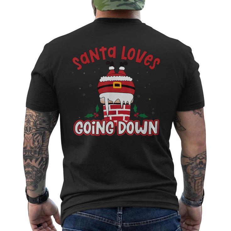 This Santa Loves Going Down Christmas Pajama Family Mens Back Print T-shirt