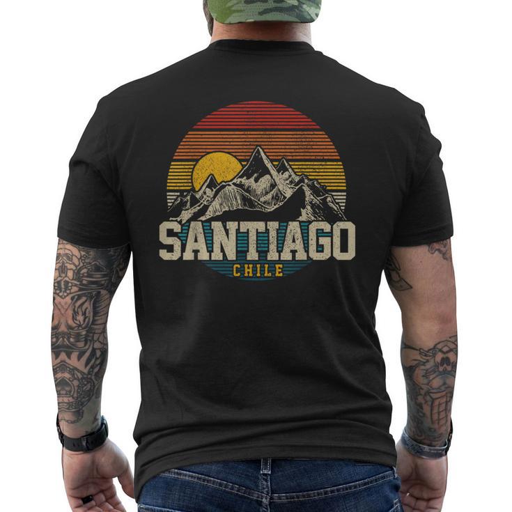 Santiago Chile Vintage Mountains Retro Souvenir Men's T-shirt Back Print