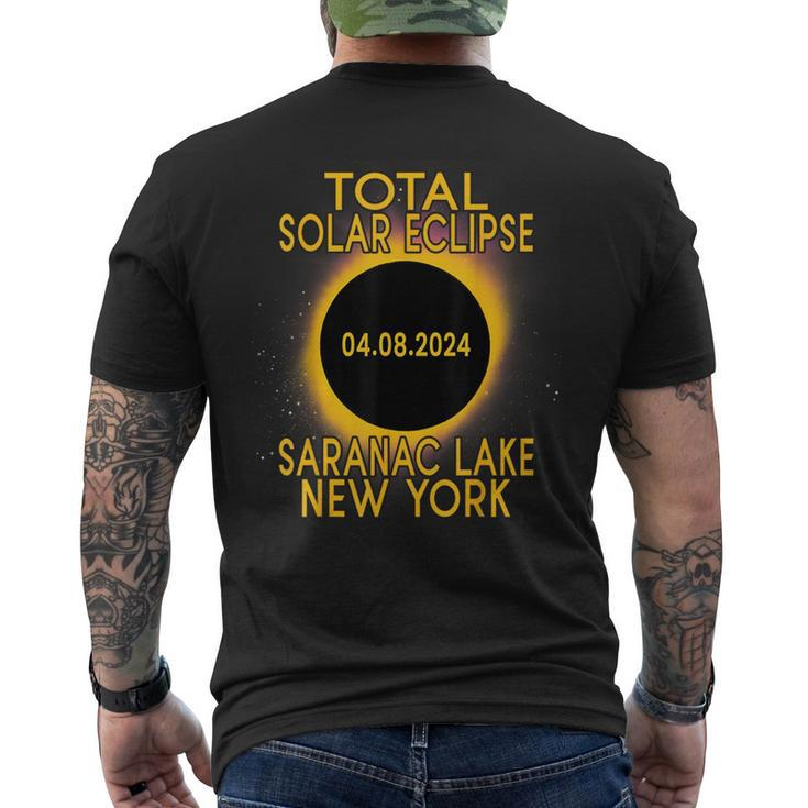 Saranac Lake New York Total Solar Eclipse 2024 Men's T-shirt Back Print