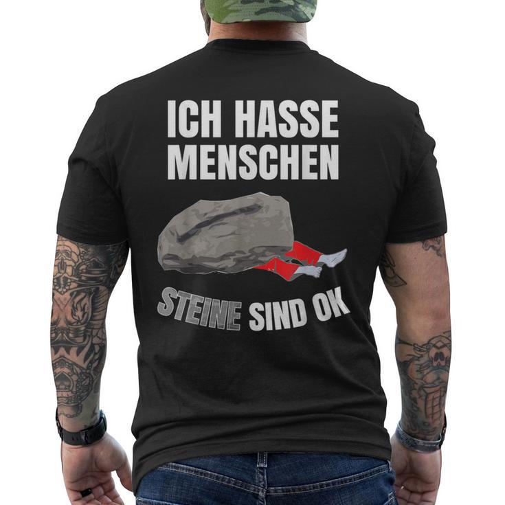 Sarcasmus Slogan Ich Hasse Menschen S Black T-Shirt mit Rückendruck