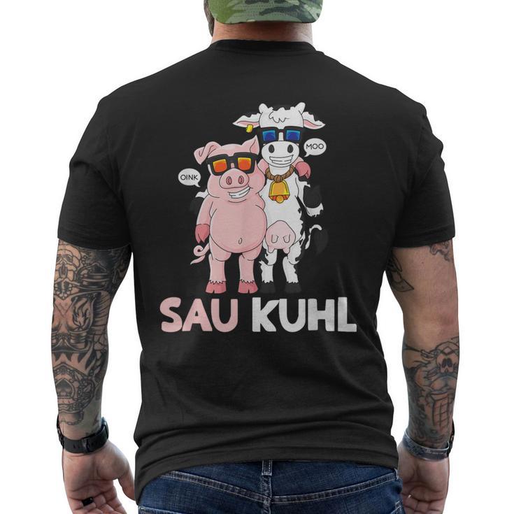 Sau Kuhl Word Game Cows Pig T-Shirt mit Rückendruck