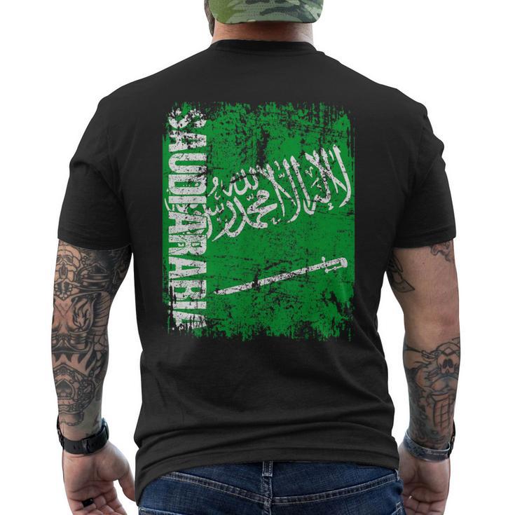 Saudi Arabia Flag Vintage Distressed Saudi Arabia Men's T-shirt Back Print