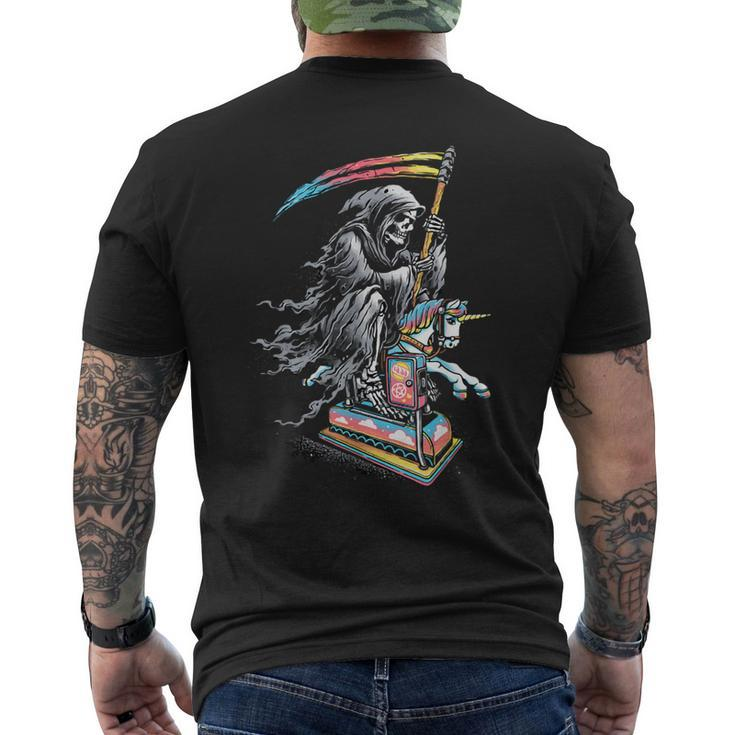 Scary Valhalla Grim Reaper Scythe Grunge Horror Gothic Men's T-shirt Back Print