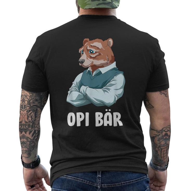 Schlauer Opi Bär Frisch Gebakener Opa German T-Shirt mit Rückendruck