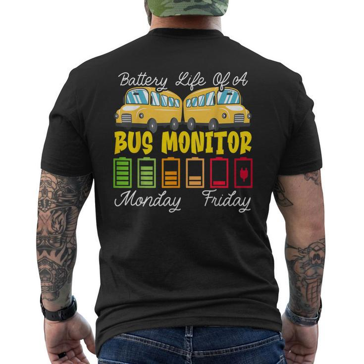 School Bus Monitor Bus Aide Attendant Bus Monitor Men's T-shirt Back Print