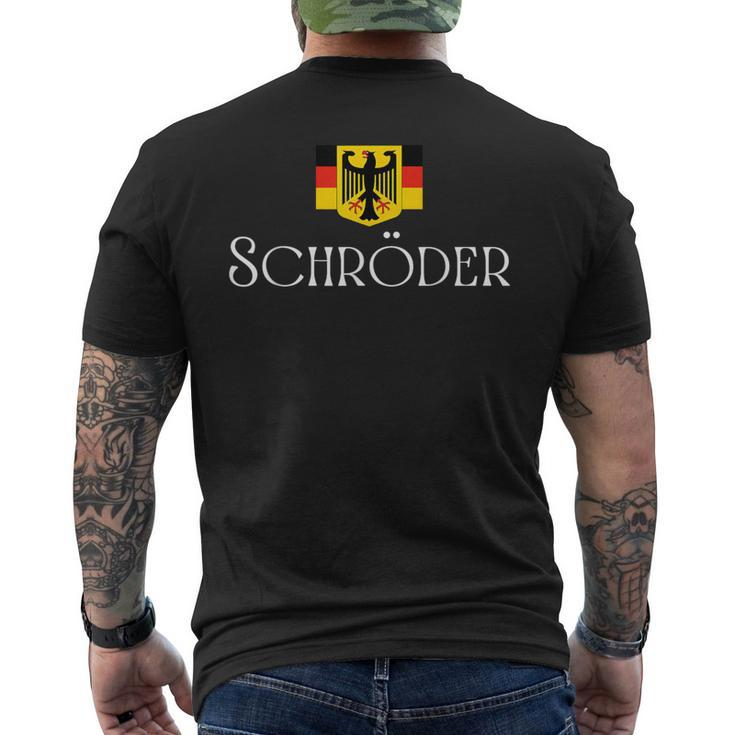 Schröder Surname German Family Name Heraldic Eagle Flag Men's T-shirt Back Print