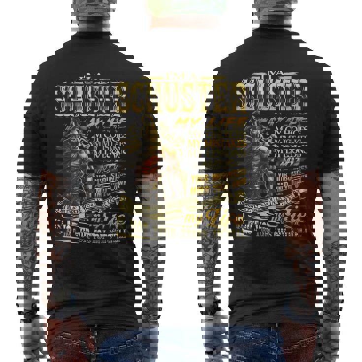 Schuster Family Name Schuster Last Name Team Men's T-shirt Back Print