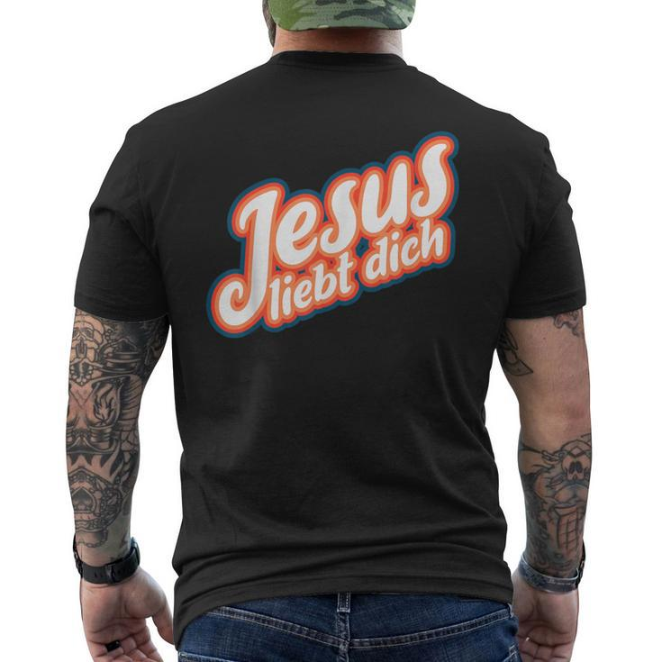 Schwarzes Kurzärmliges Herren-T-Kurzärmliges Herren-T-Shirt mit 'Jesus liebt dich' Aufdruck, Christliche Mode