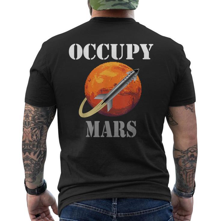 Sci-Fi Space Interstellar Rocket Starship Occupy Mars Men's T-shirt Back Print