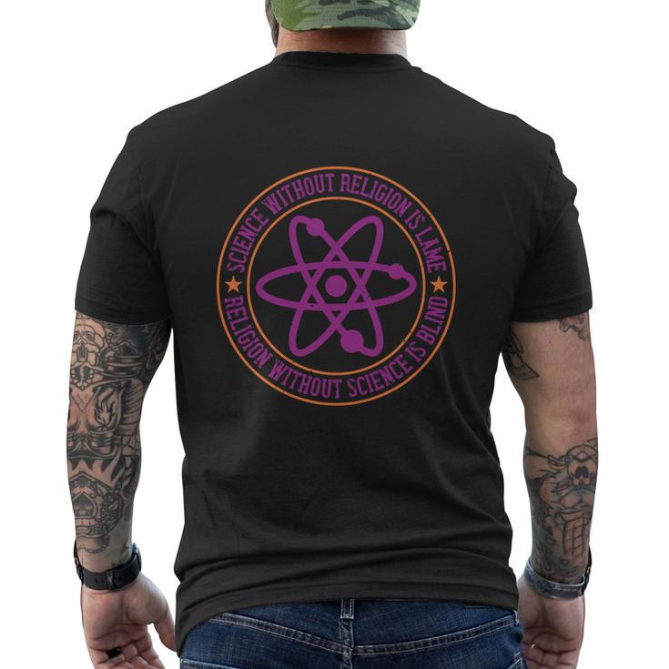 Science Without Religion Is Lame Religion Without Science Is Blind Mens Back Print T-shirt