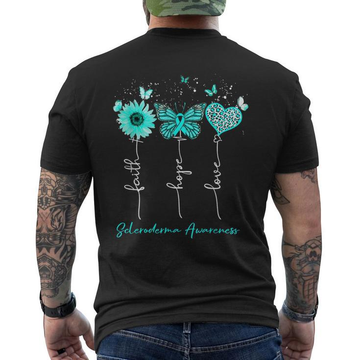 Scleroderma Awareness Faith Hope Love Leopard Sunflower Men's T-shirt Back Print