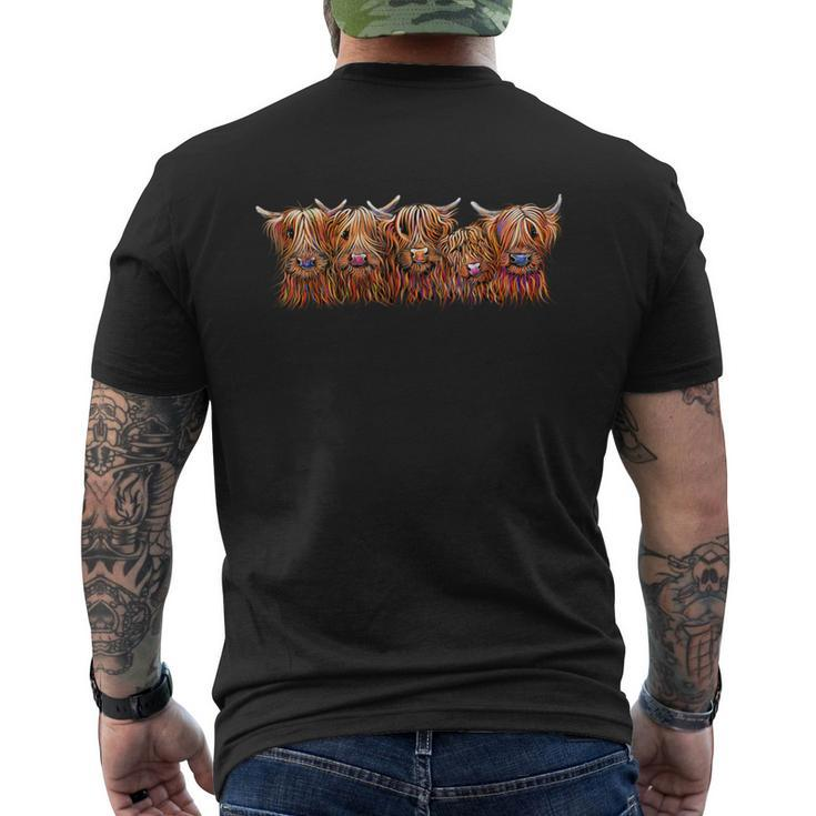 Scottish Highland Cows ' The Hairy Bunch Of Coos ' Men's T-shirt Back Print