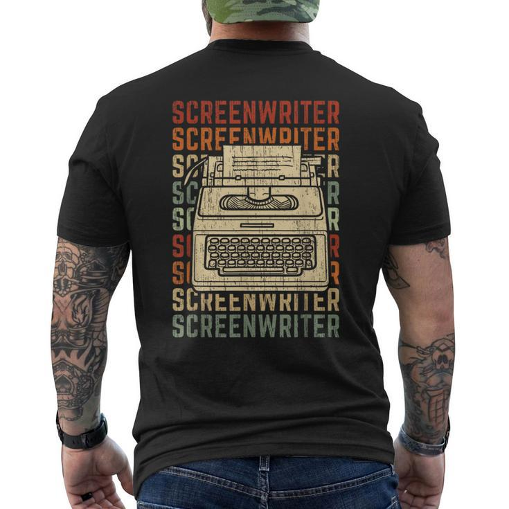 Screenwriter Vintage Typewriter Men's T-shirt Back Print
