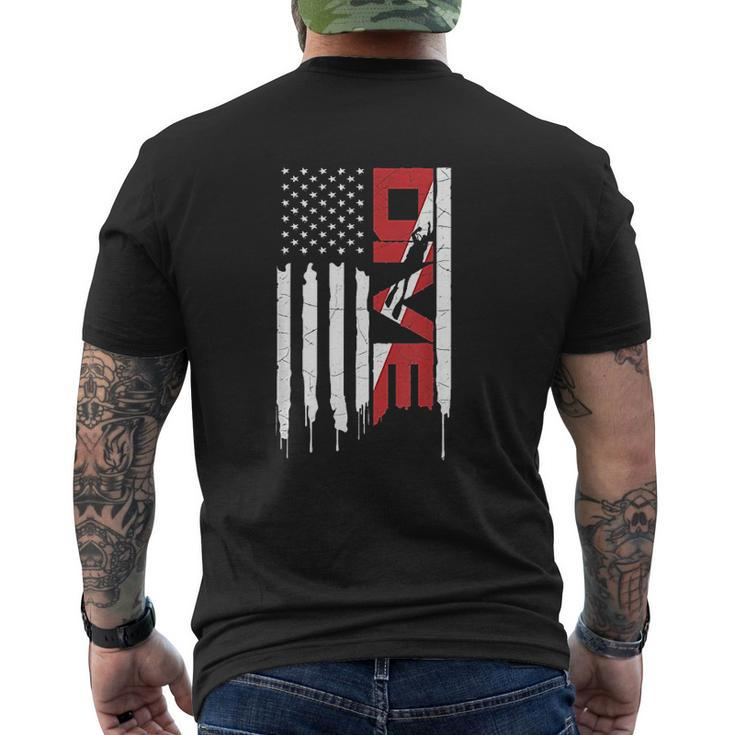 Scuba Diving America Flag Mens Back Print T-shirt