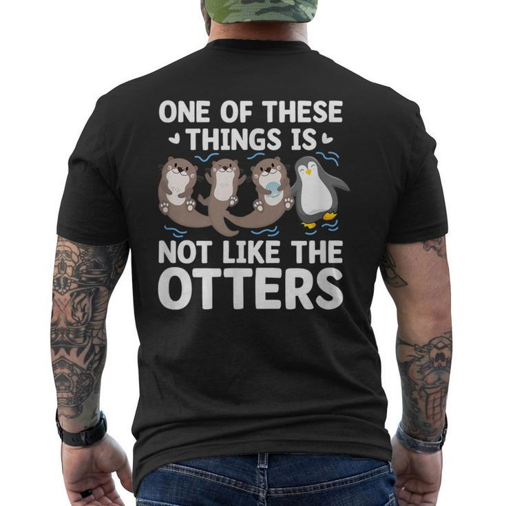 Sea Otters Penguin One Of These Things Not Like The Otters Men's T-shirt Back Print