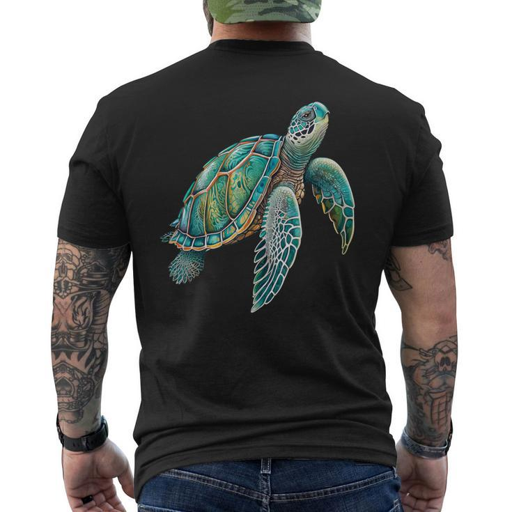 Sea Turtle Beach Lover Ocean Animal Graphic Novelty Womens Men's T-shirt Back Print