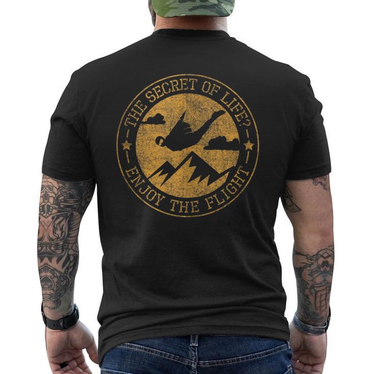 The Secret Of Life Enjoy The Flight Wingsuit Flying Men's T-shirt Back Print