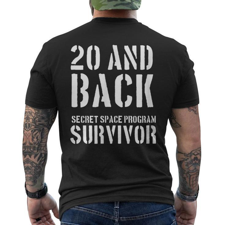 Secret Space Program Military Font 20 And Back Survivor Men's T-shirt Back Print