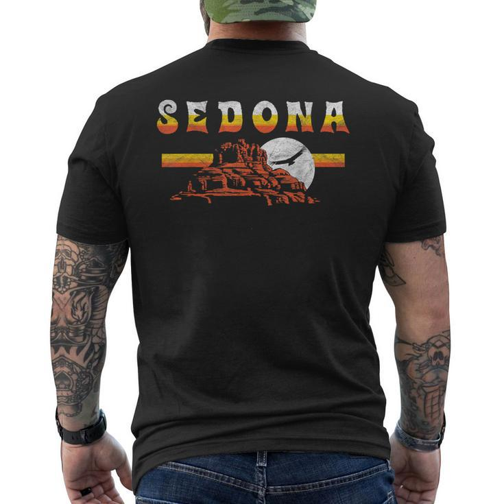 Sedona Arizona Vintage Distressed Bell Rock Hiking Retro Men's T-shirt Back Print