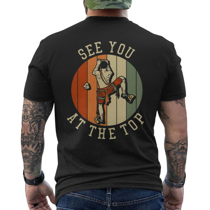 See You At The Top Vintage Style Rock Climbing Retro Men's T-shirt Back Print
