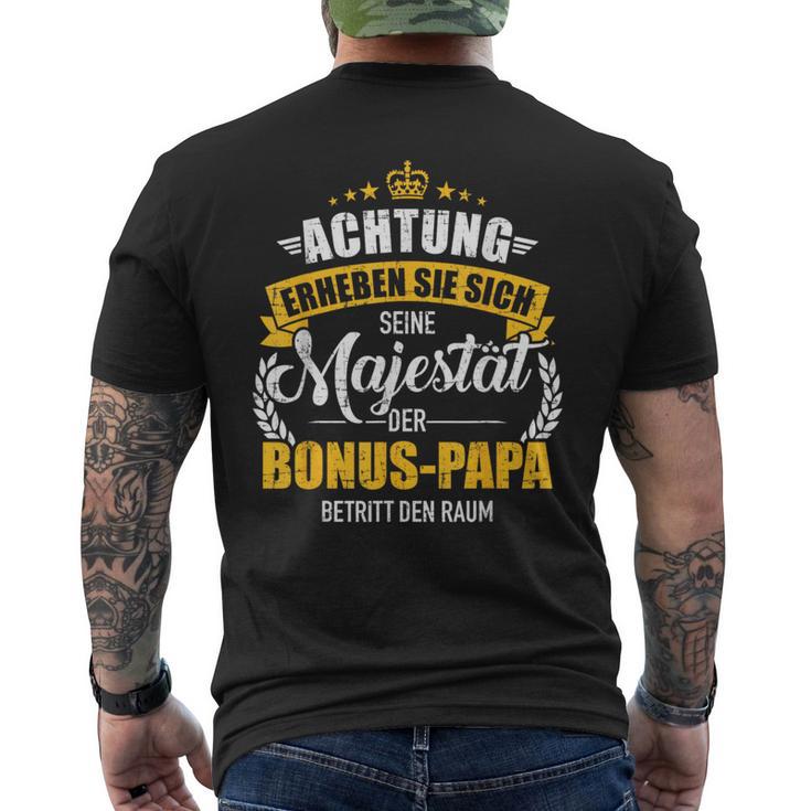 Seine Majestät Bonus Papa Slogan T-Shirt mit Rückendruck