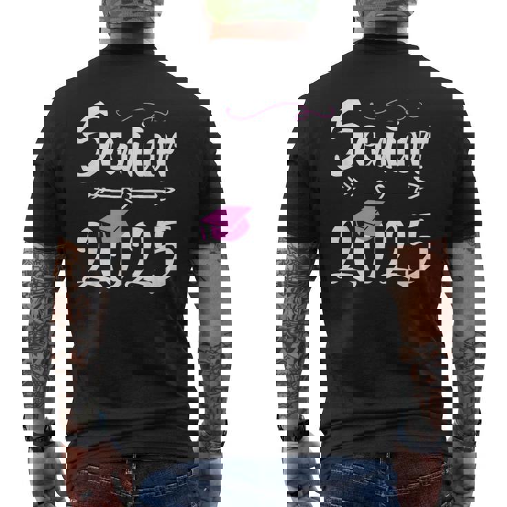 Senior 2025 Pink Tassel Class Of 2025 Graduate Graduation Men's T-shirt Back Print
