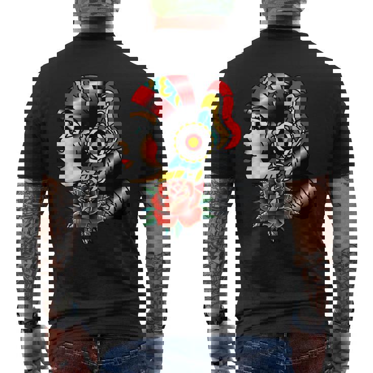 Señora Cabeza Americana Tatuaje Tradicionalieja Camiseta Hombre Estampado Espalda