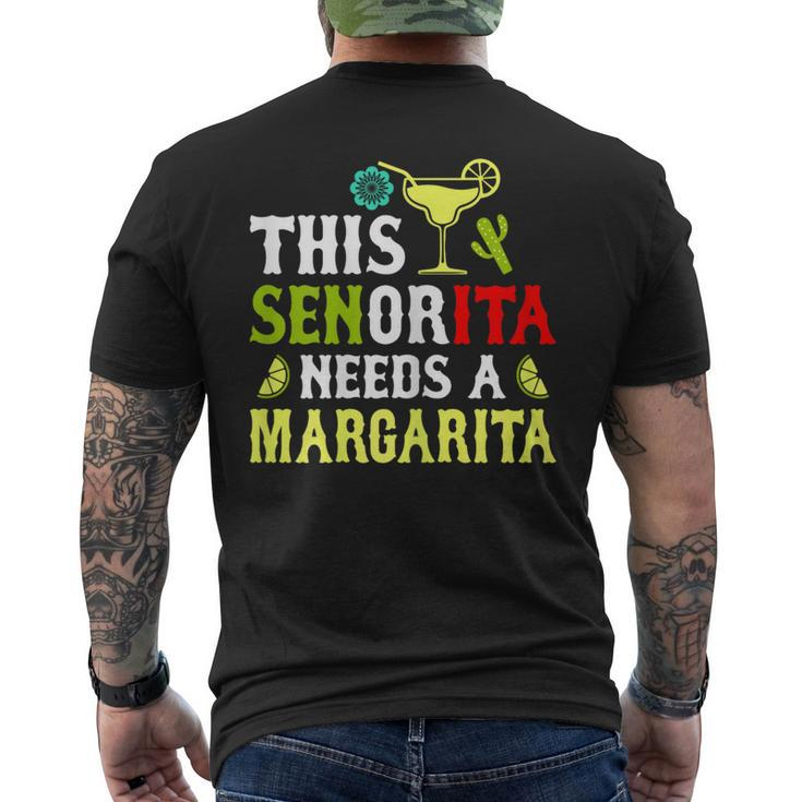 This Senorita Needs A Margarita Cinco De Mayo Women Men's T-shirt Back Print