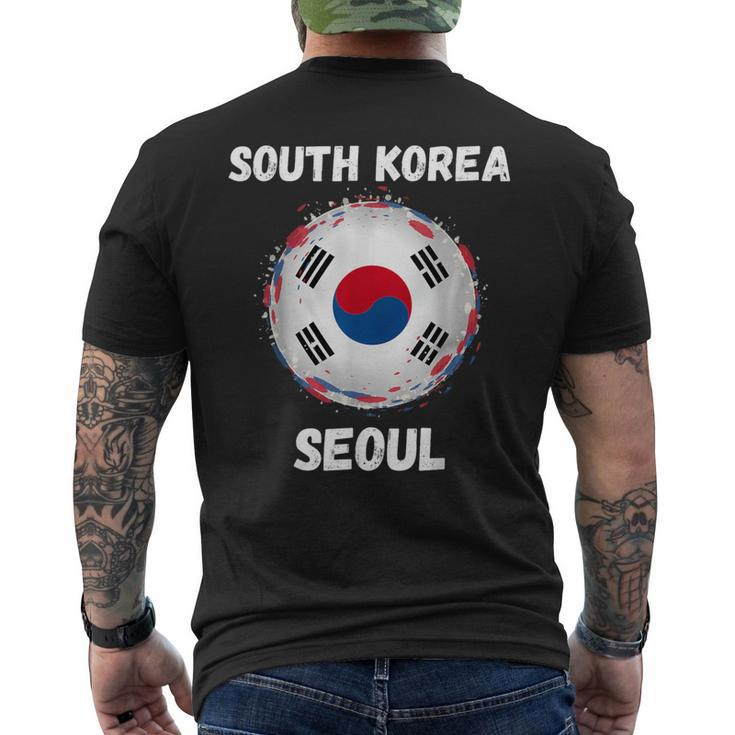 Seoul South Korea Retro Vintage Korean Flag Souvenirs Men's T-shirt Back Print