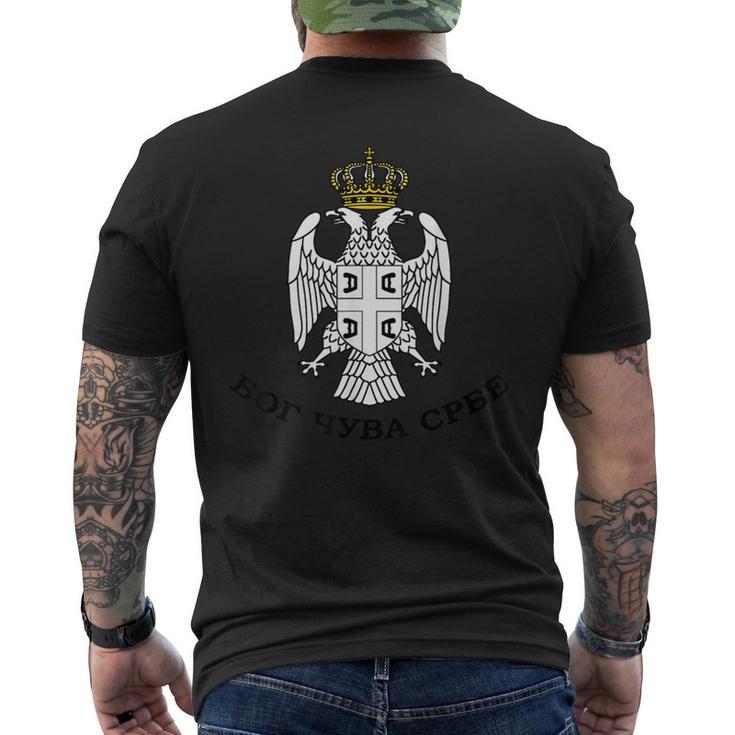 Serbian Eagle Bog Cuva Srbe Srbija Srpska Cetnik T-Shirt mit Rückendruck