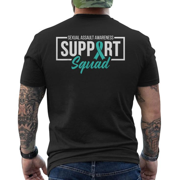 Sexual Assault Awareness Support Squad I Wear Teal Ribbon Men's T-shirt Back Print
