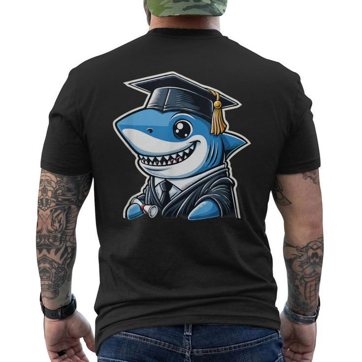 Shark Graduation Cap Class Of 2024 Shark Lover Men's T-shirt Back Print