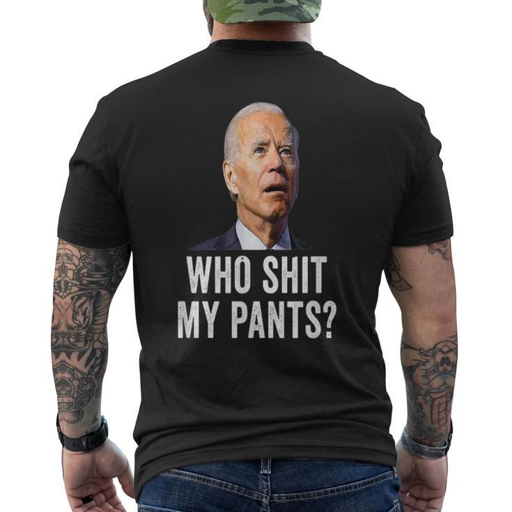 Who Shit My Pants Anti Joe Biden Men's T-shirt Back Print