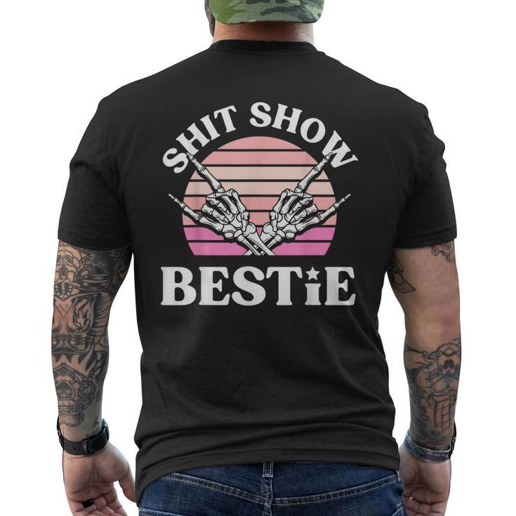 Shit Show Besties Skeleton Rock N Roll Bestfriend Men's T-shirt Back Print