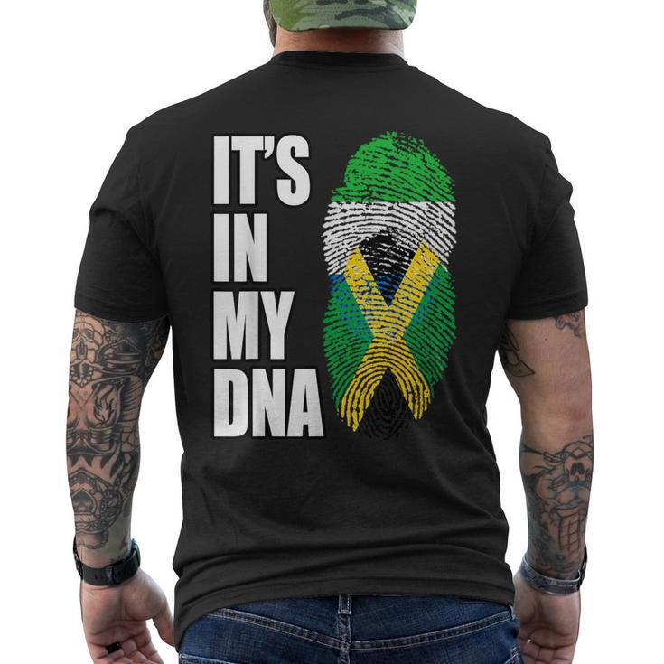 Sierra Leonean And Jamaican Vintage Heritage Dna Flag Men's T-shirt Back Print