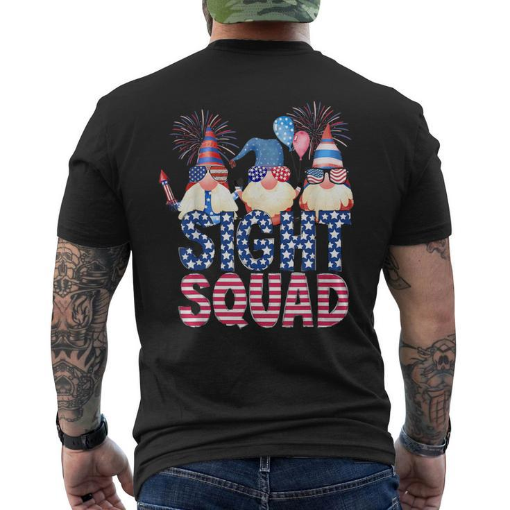 Sight Squad 4Th Of July American Flag Sunglasses Gnomes Men's T-shirt Back Print