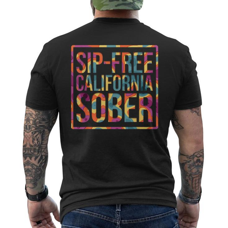 Sip Free California Sober Recovery Legal Implications Retro Men's T-shirt Back Print