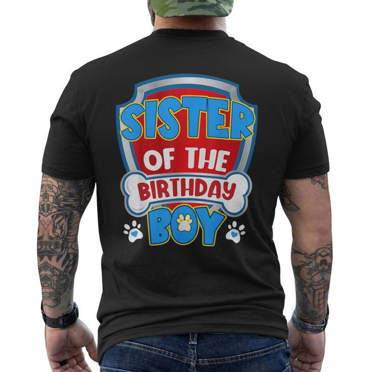 Sister Of The Birthday Boy Dog Paw Family Matching Men's T-shirt Back Print