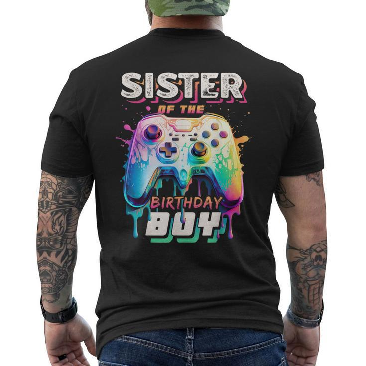 Sister Of The Birthday Boy Matching Video Game Birthday Men's T-shirt Back Print