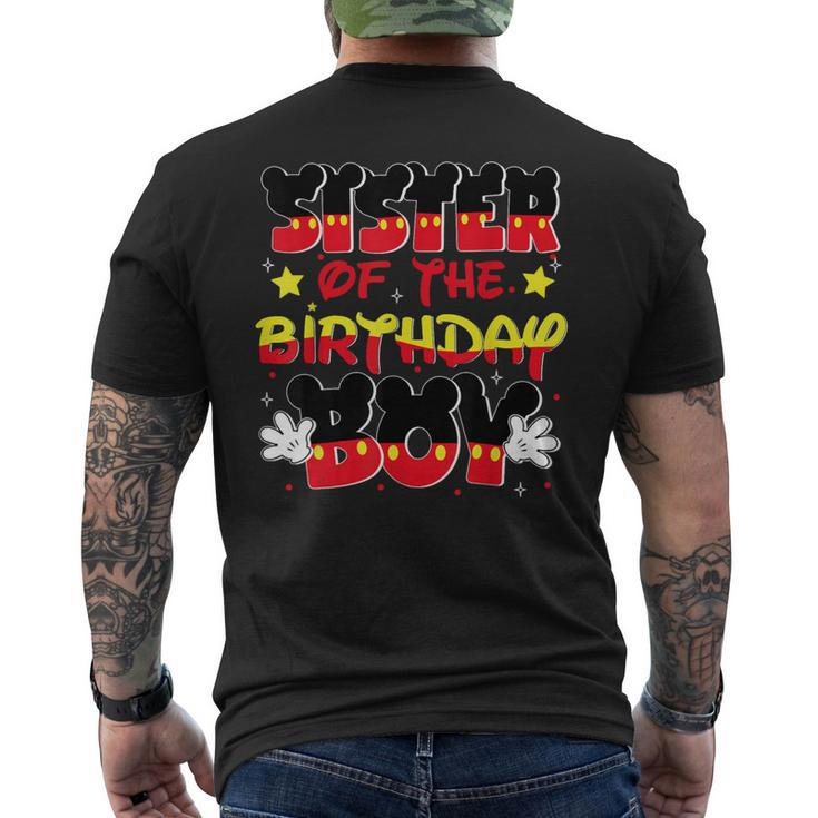 Sister Of The Birthday Boy Mouse Family Matching Men's T-shirt Back Print