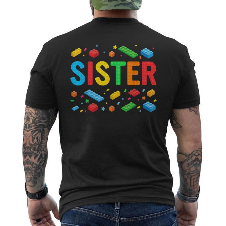 Sister Master Builder Building Bricks Blocks Family Matching Men's T-shirt Back Print