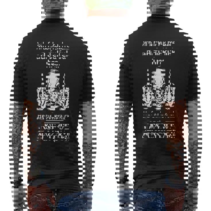 Skull With A Fuck Here And A Fuck There T-shirt imprimé au dos