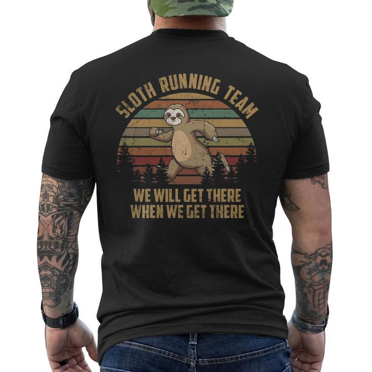 Sloth Running Team  Vintage Men's T-shirt Back Print