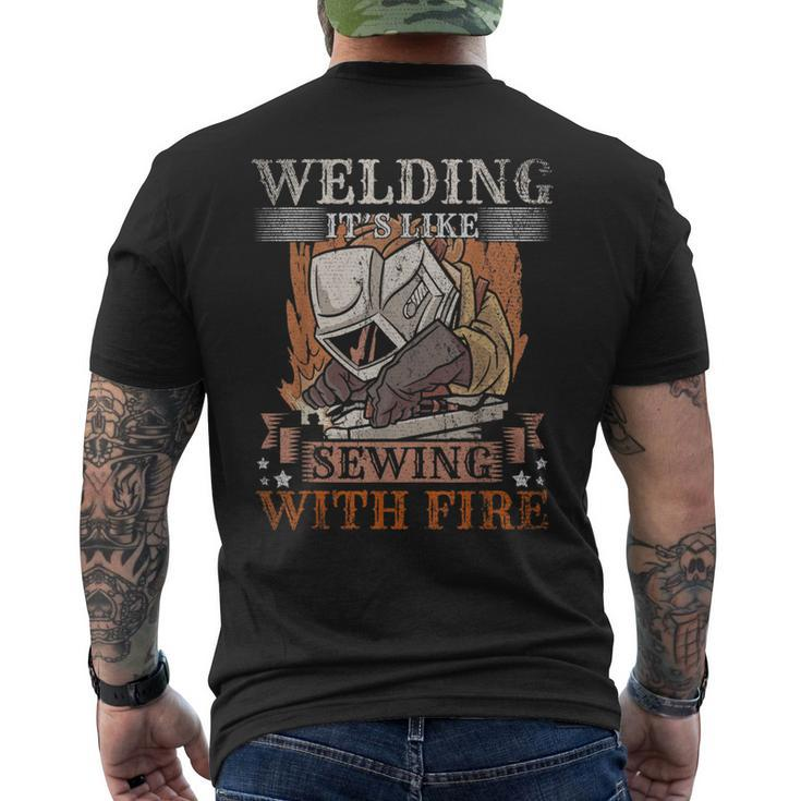 Slworker Welder Sewing Welding Skills Weld Welding Men's T-shirt Back Print