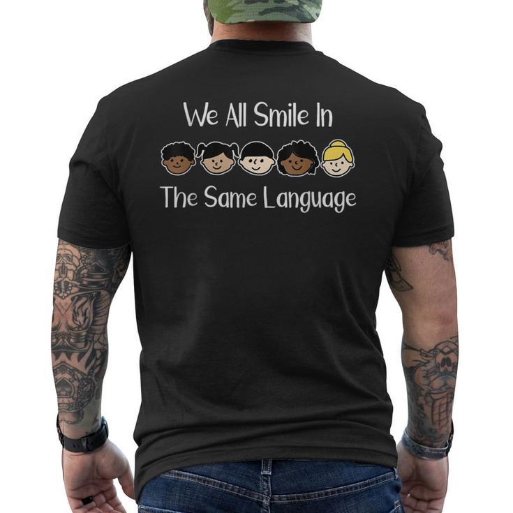 We All Smile In The Same Language Celebrate Diversity Men's T-shirt Back Print